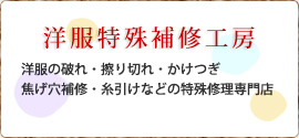 擦れ傷裂け傷虫食い穴コゲ穴修理